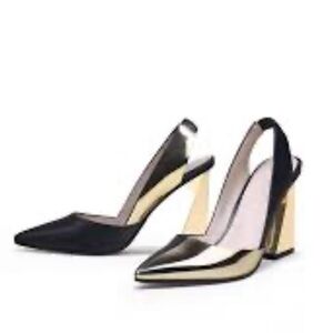 United Nude Black and Gold Pointed Heels size EU40
